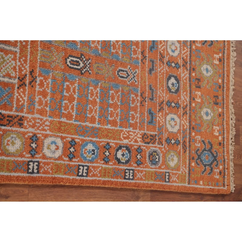 Orange Transitional Khotan Runner Rug Hand-Knotted Wool Carpet - 2'6"x 8'0"