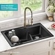 preview thumbnail 3 of 33, KRAUS Quarza Granite 33 inch 60/40 Undermount Drop-in Kitchen Sink