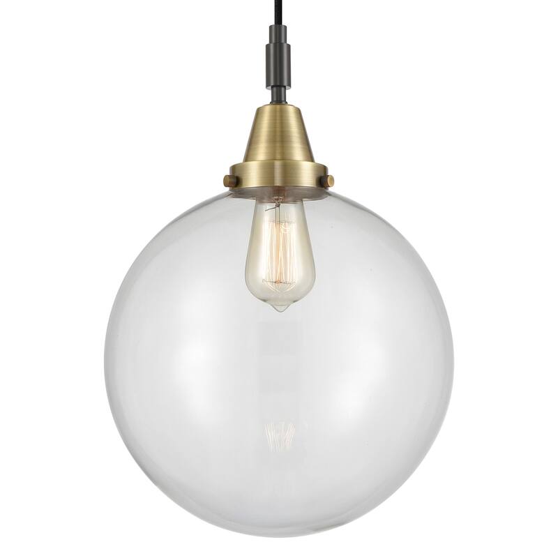 Innovations Lighting 447-1P-G202-12 Beacon 12" Wide Pendant with Clear - Black Antique Brass