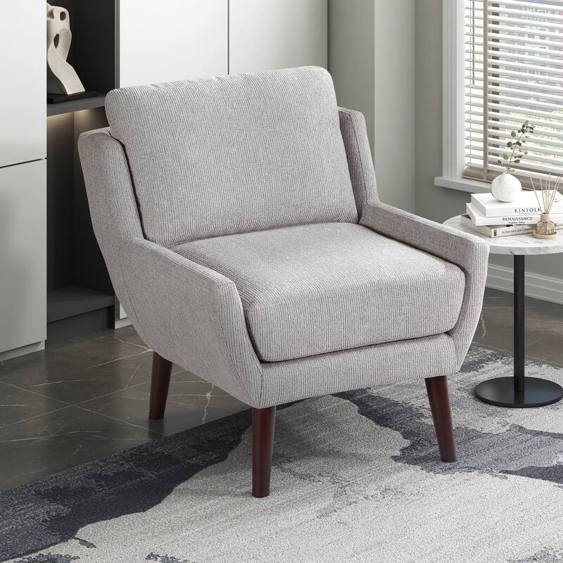 Canyon 26.5" Chenille Accent Chair - Espresso Finish Solid Wood Legs