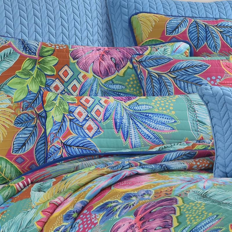 Hanalei Boudoir Throw Pillow - Accent - Polyester - Turquoise