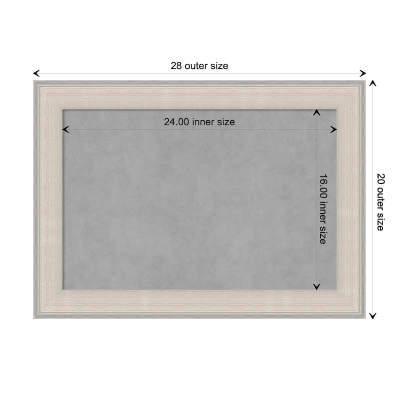 Amanti Art Cottage White Silver Framed Magnetic Board - Board Size 24x16