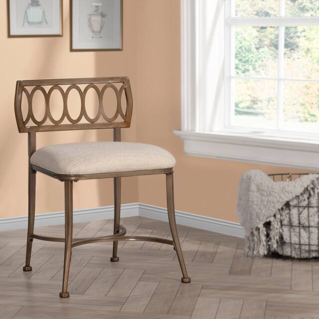 Hillsdale Canal Street Metal Vanity Stool Overstock.ca