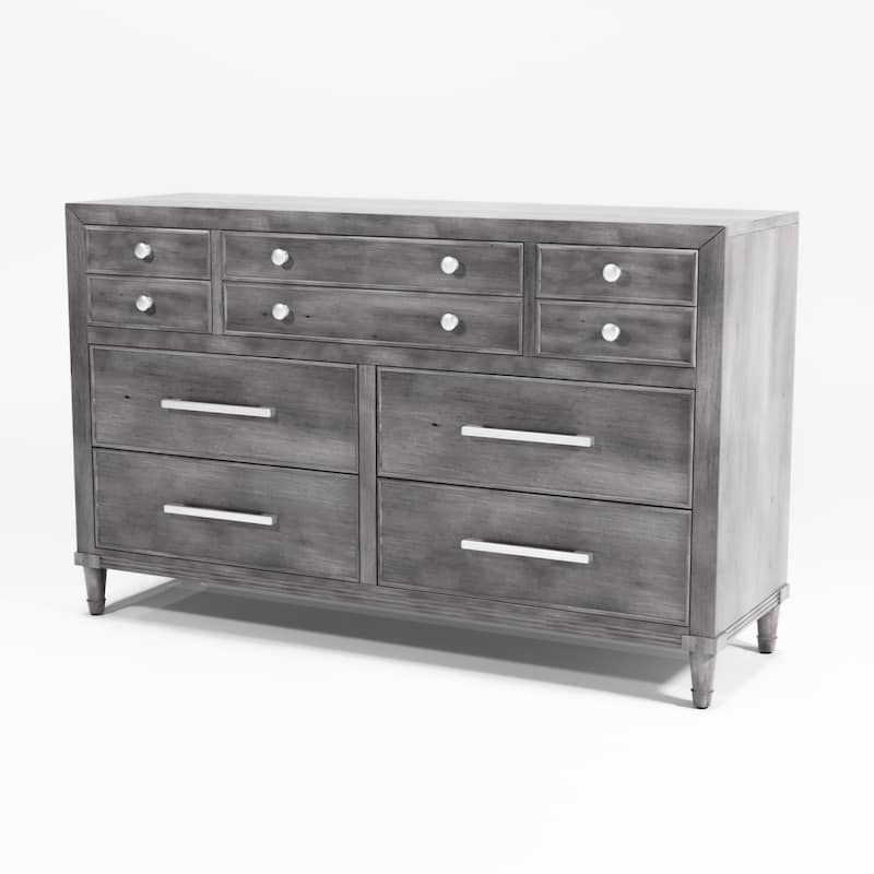 Hax Transitional Grey 58-inch Wide Solid Wood 7-Drawer Dresser by Furniture of America