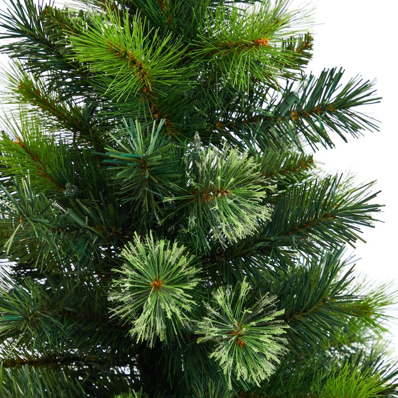 4.5’ Pre-Lit Potted Artificial Christmas Tree, Clear Lights - 4.5 Foot