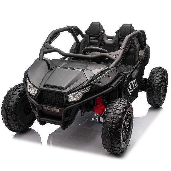 slide 2 of 60, 24V Two-Seater UTV for Kids, Off-Road Ride On Car with Remote Control, Bluetooth, Four-Wheel Suspension, and Rear Storage
