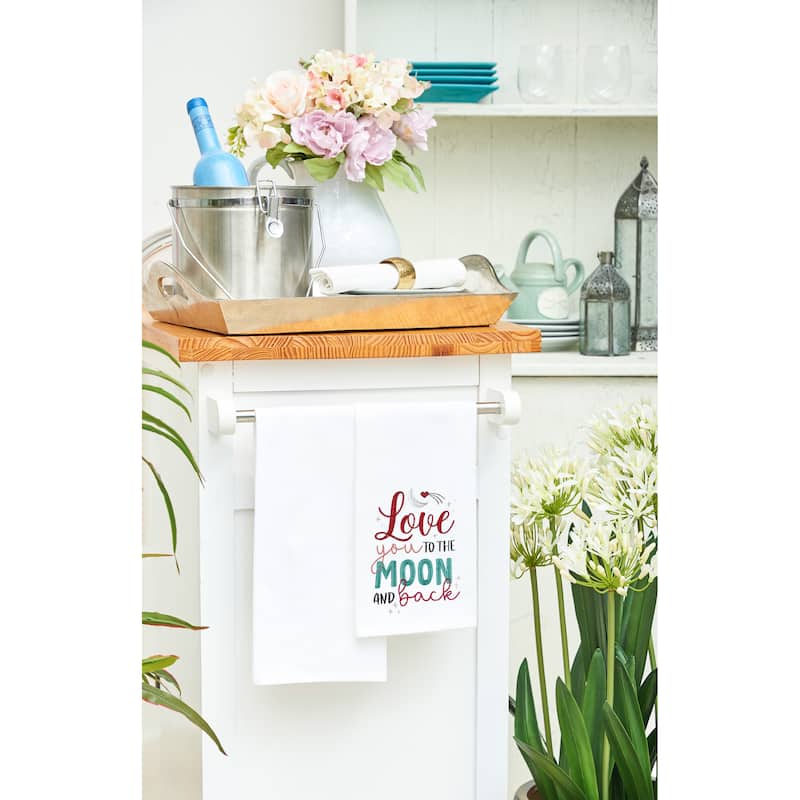 Valentine's Day "Love You To The Moon And Back" Kitchen Dishtowel