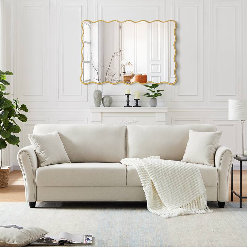 Rectangle Metal Framed Wavy Wall Mirror