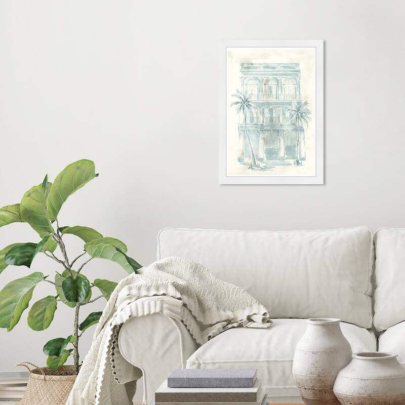 Wynwood Studio Palm Front Balconies Framed Beachfront Coastal Prints