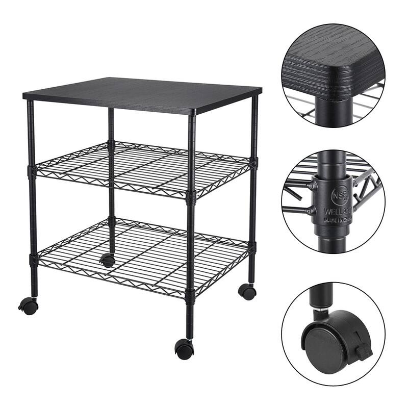 3 Tiers Rolling Storage Rack,Microwave Cart on Wheels