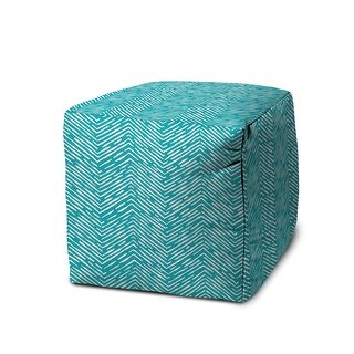 Joita Mumbai Indoor Outdoor Pouf Zipper Cover with Luxury Polyfil Stuffing in Black