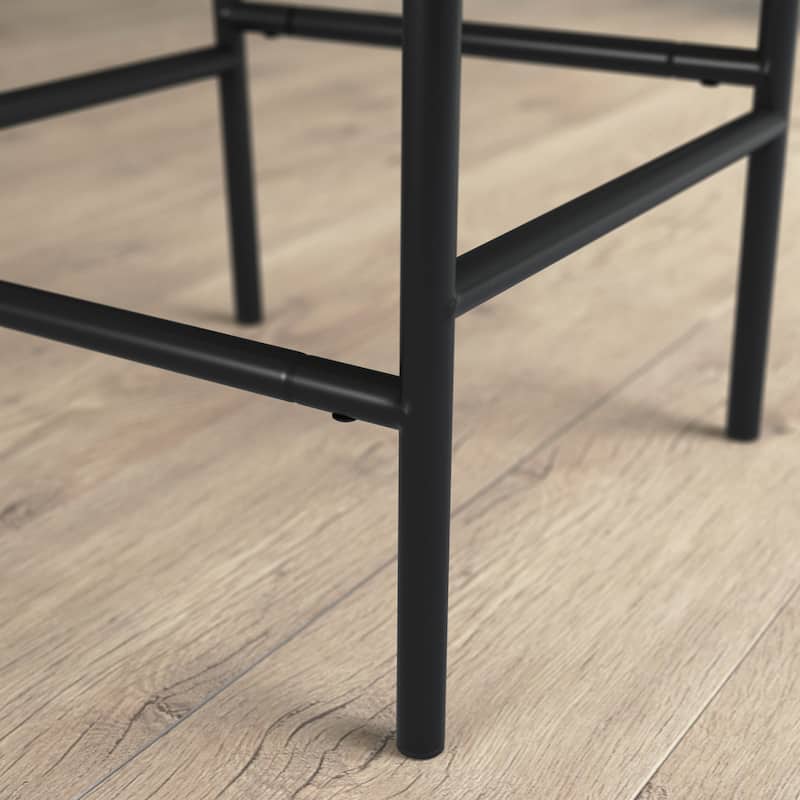 Wood Industrial Counter-Height Stool with Comfortable Seating, Black - 18.50" W x 23.47" D x 38.23" H
