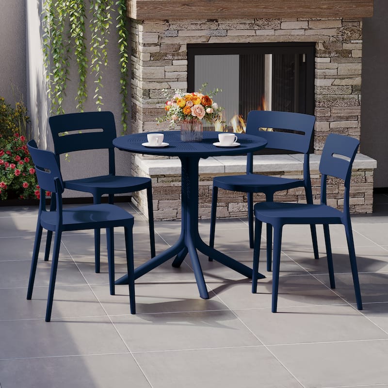Frond and Form 4-Person Outdoor Round Dining Set