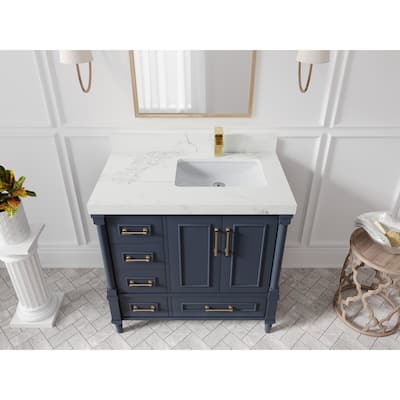 Willow Collections 36 in. W x 22 in. D Aberdeen Right Offset Sink Bathroom Vanity with Countertop