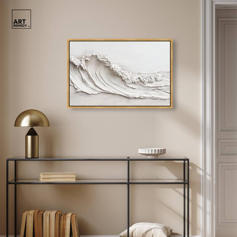 Wave on White Canvas by Art Remedy