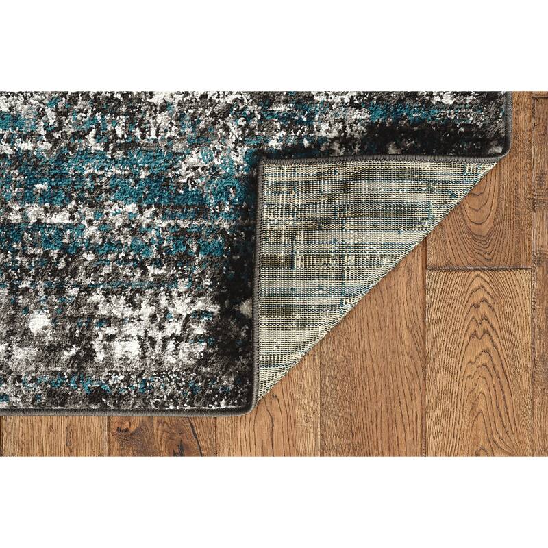 Skyline Abstract Black / White Ombre Area Rug