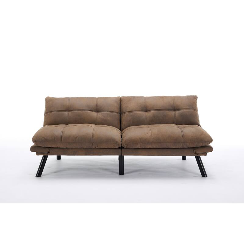 Modern 2-Seater Foldable Sofa Bed with 800 lbs Capacity and Adjustable Backrest