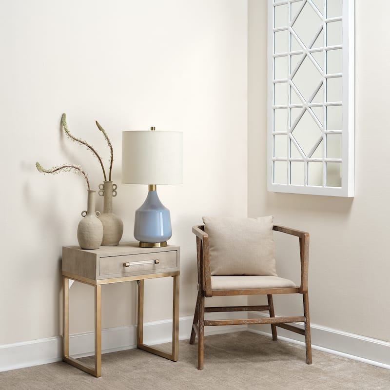 Alden Décor Brayden Faux Shagreen Side Table