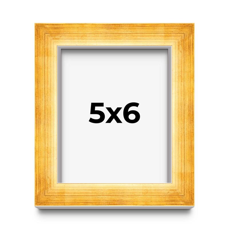 5x6 IN Shadow Box Frame Gold | 1.625 Inches Deep Real Wood Traditional