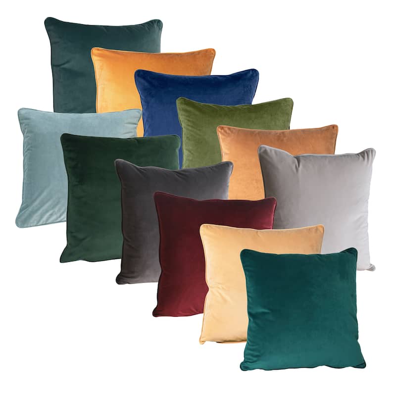 Sonora Plush Velvet 20x20 Square Throw Pillow, Pine Green