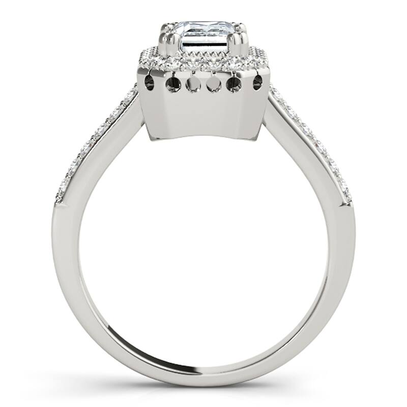 Auriya 14k White Gold Lab Grown Emerald Diamond Halo Engagement Ring 0.50 to 5.00 ct. tw. (F-G VS)