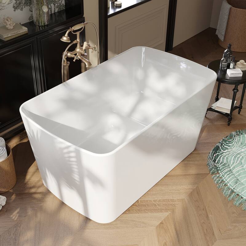 ABRUZZO Acrylic Freestanding Soaking Bathtub with Seat