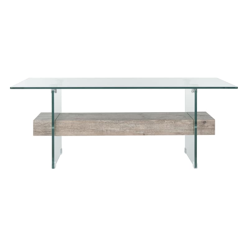 SAFAVIEH Kayley Modern Glass Coffee Table - 43.3" x 23.6" x 16.5"