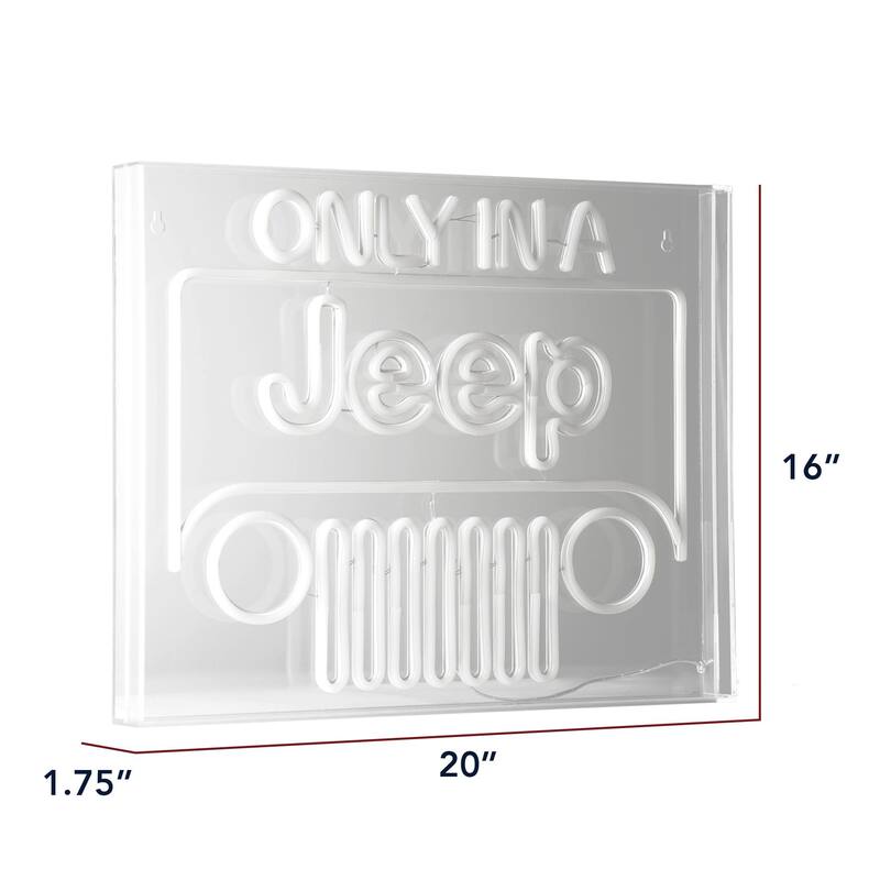 Licensed Only In A Jeep Acrylic LED Wall Decor Sign - 20" x 16" - 20" x 16"