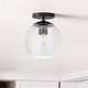 preview thumbnail 1 of 60, Bartlett Semi Flush Mount Ceiling Light Matte Black with Clear Glass