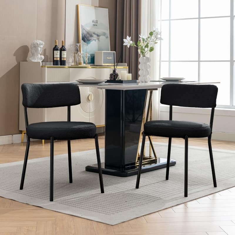 Mixoy 20"Counter Height Bar Stools,Modern Teddy Fleece Bar Stools,Velvet Dinning Chair with Metal Legs for Kitchen Island