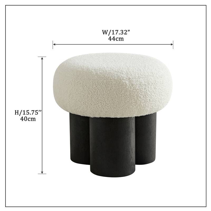 White Lamb Wool Seat, Barrel Pvc Pipe With Black Ash Willow