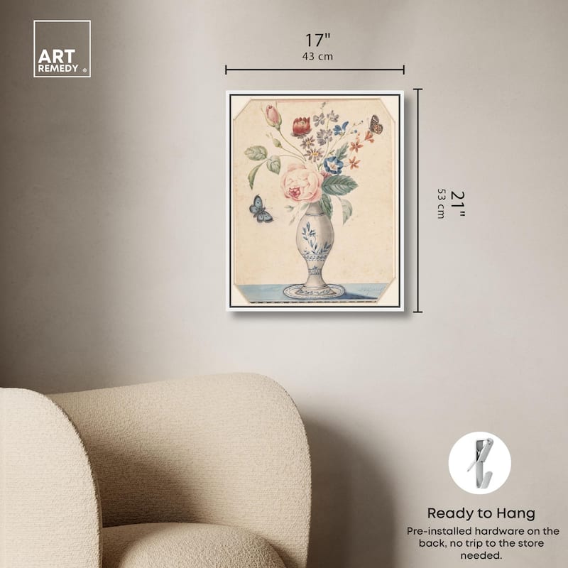 Vase with flowers 1850 Canvas by Art Remedy