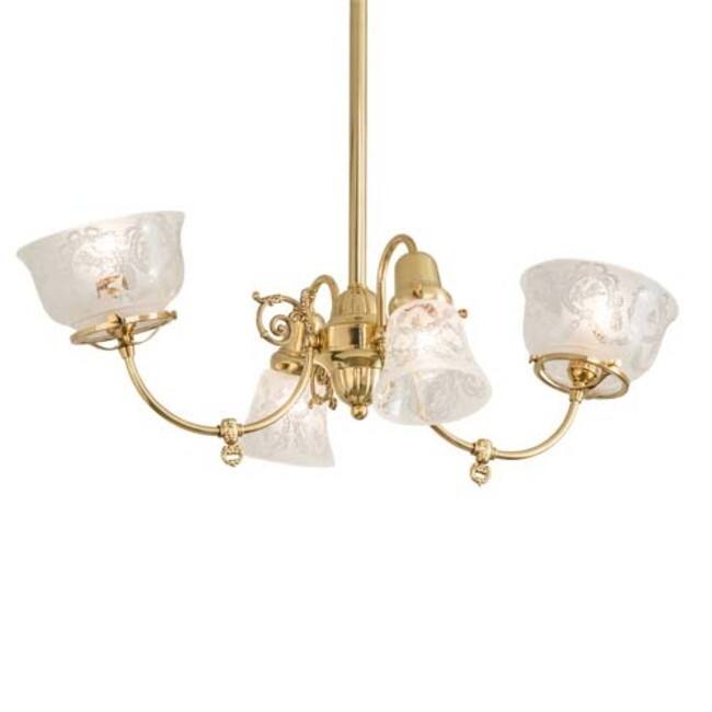 Meyda Tiffany 242592 Long Revival Gas and Electric 4 Light 22" Wide - Polished Brass