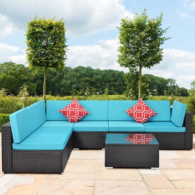 7-piece modern rattan wicker garden outdoor furniture set