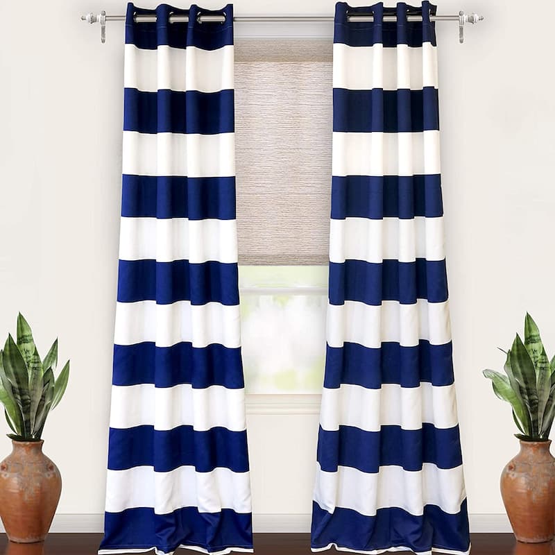 DriftAway Mia Stripe Room Darkening Curtain Panel Pair