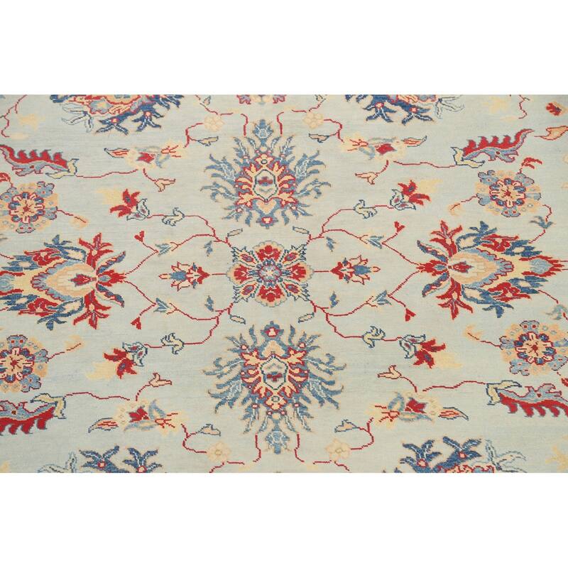 Vegetable Dye Floral Super Kazak Oriental Area Rug Wool Hand-knotted - 8'7" x 12'0"