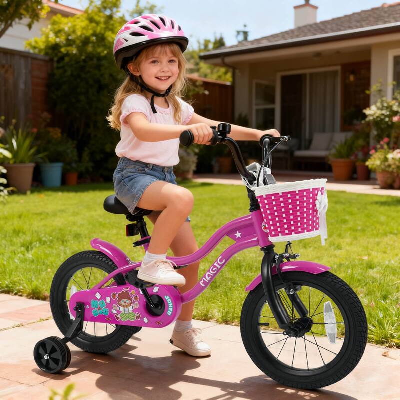 Costway 12”/14”/16”/18” Kids Bike with Training Wheels, Basket, Hand & - See Details