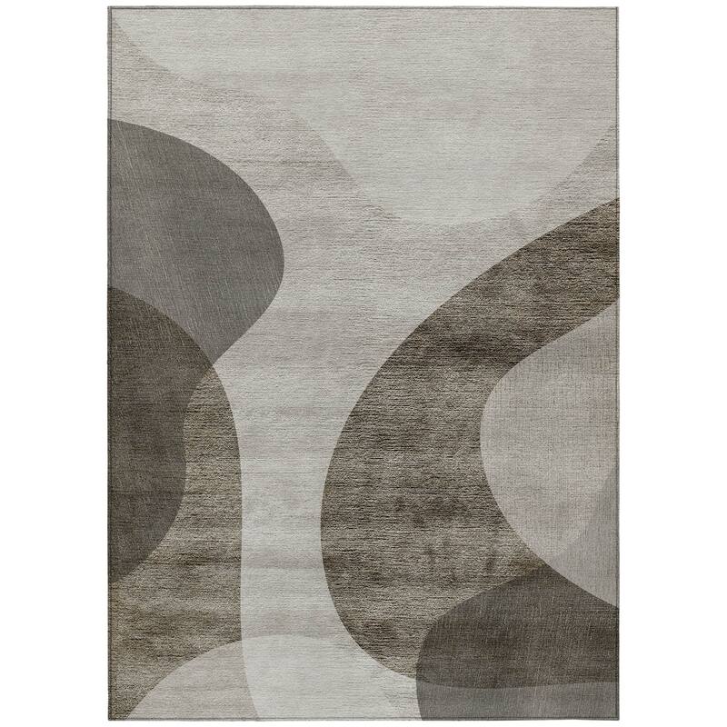 HomeRoots Abstract Transitional Rectangle Outdoor Rug