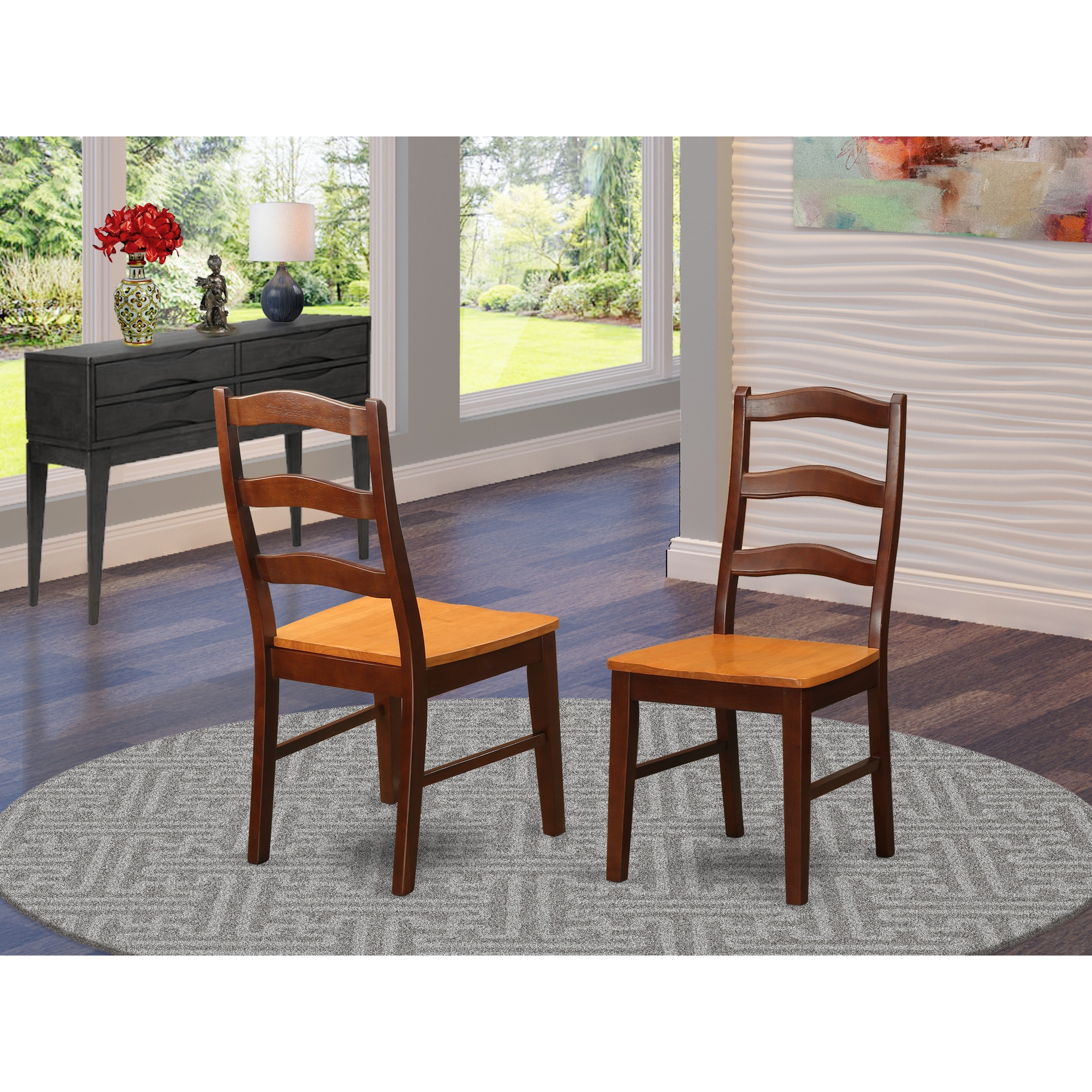 Henley Cinnamon Espresso Ladder Back Dining Chair Set Of Mahogany N A Ebay