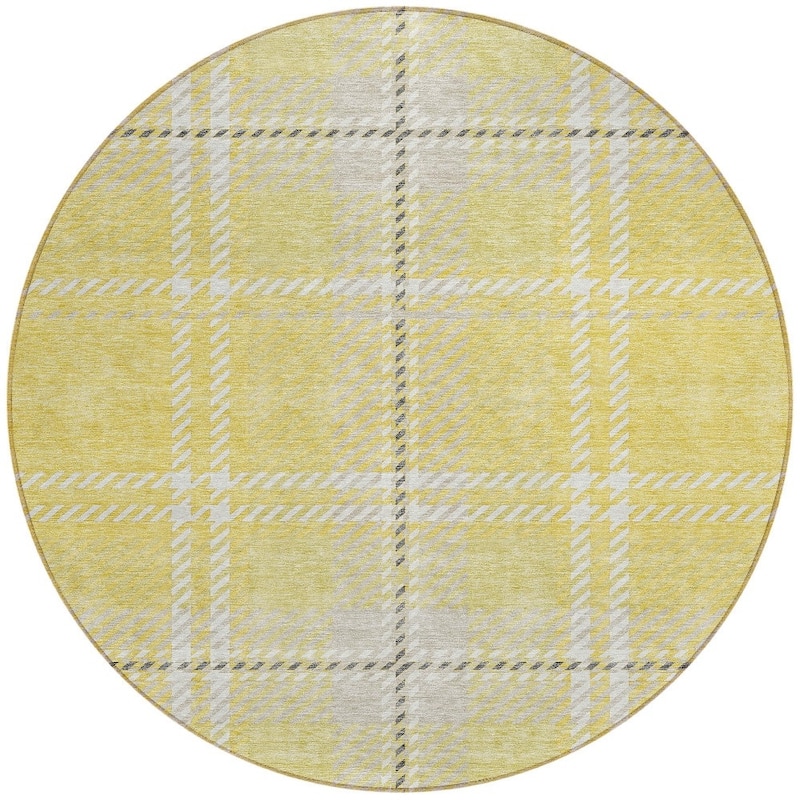 HomeRoots Plaid Transitional Rectangle Outdoor Rug
