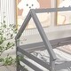 preview thumbnail 3 of 19, Twin over Twin Size Wood Loft Bed with Roof Design, Safety Guardrail and Ladder
