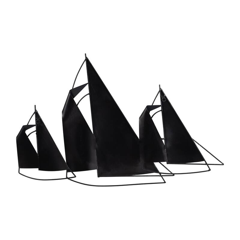 Sagebrook Home Coastal Nautical Metal Sailboats Wall Decor, Blue/Silver