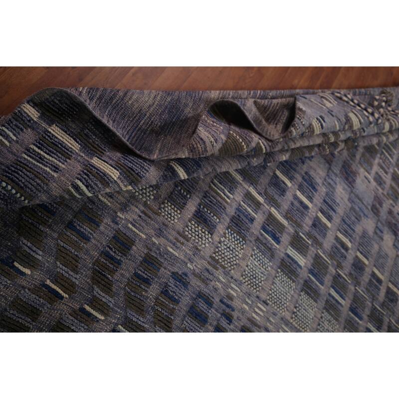 Blue Moroccan Palace Size Area Rug Handmade Wool Carpet - 14'9"x 18'0"