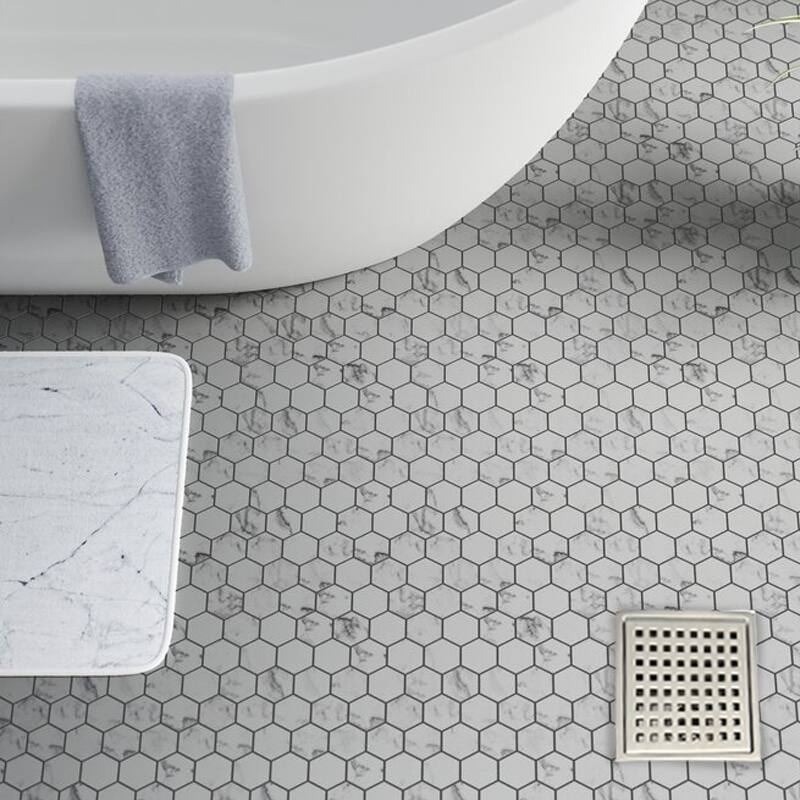 6 in. x 6 in.Stainless Steel Square Shower Drain with Drain Cover - Silver