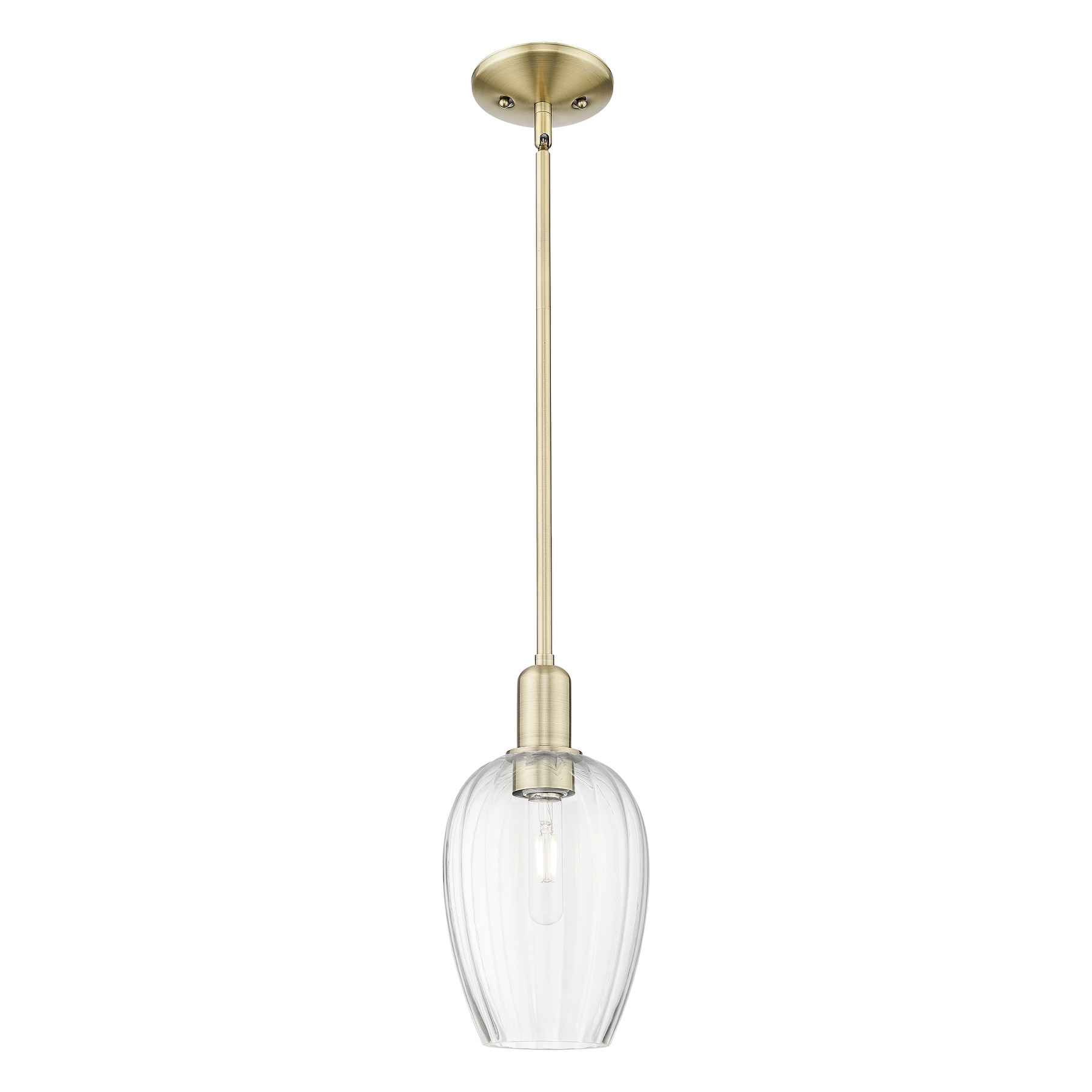 Innovations Lighting Downtown Urban - Preston - 1 Light 6" Flute Shade Stem Hung Mini Pendant