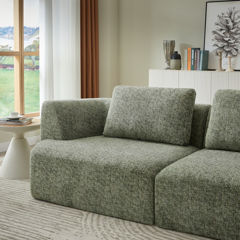 Oversized Chenille Loveseat Sofa 98 inch Compressed Couch, No Assembly