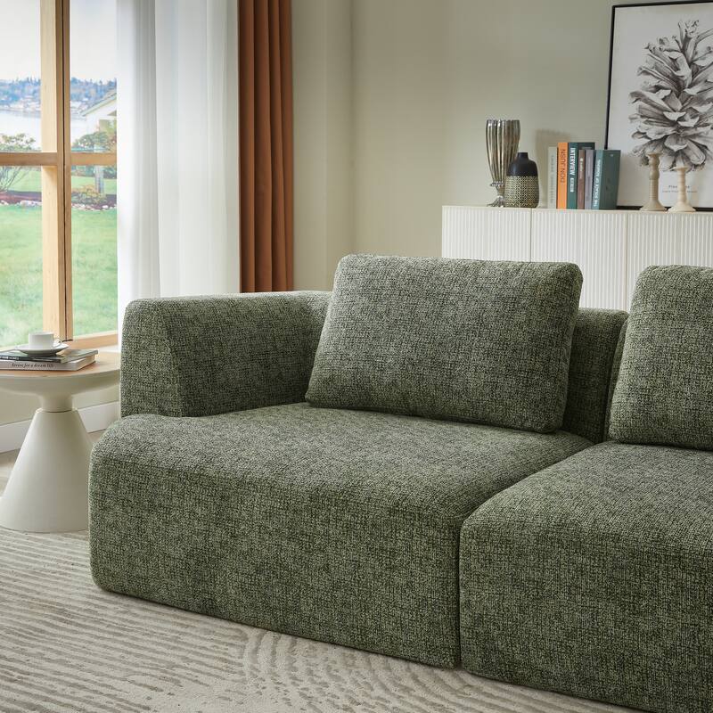 Roomfitters Oversized 3-Seater Sofa with Soft Chenille Upholstery, No Assembly Space-Saving Design for Living Room or Apartment