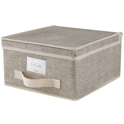 Simplify Medium Storage Box in Faux Jute - L11x W12x H6