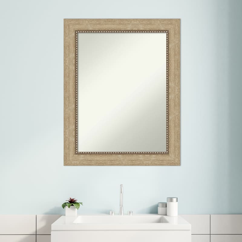 Non-Beveled Bathroom Wall Mirror - Astor Champagne Frame
