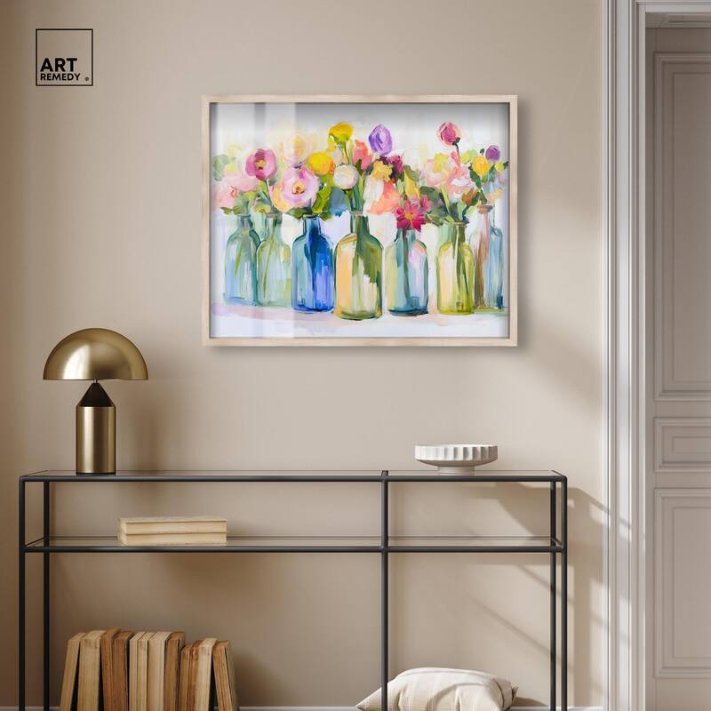 Bottles and Blooms Shadowbox by Art Remedy